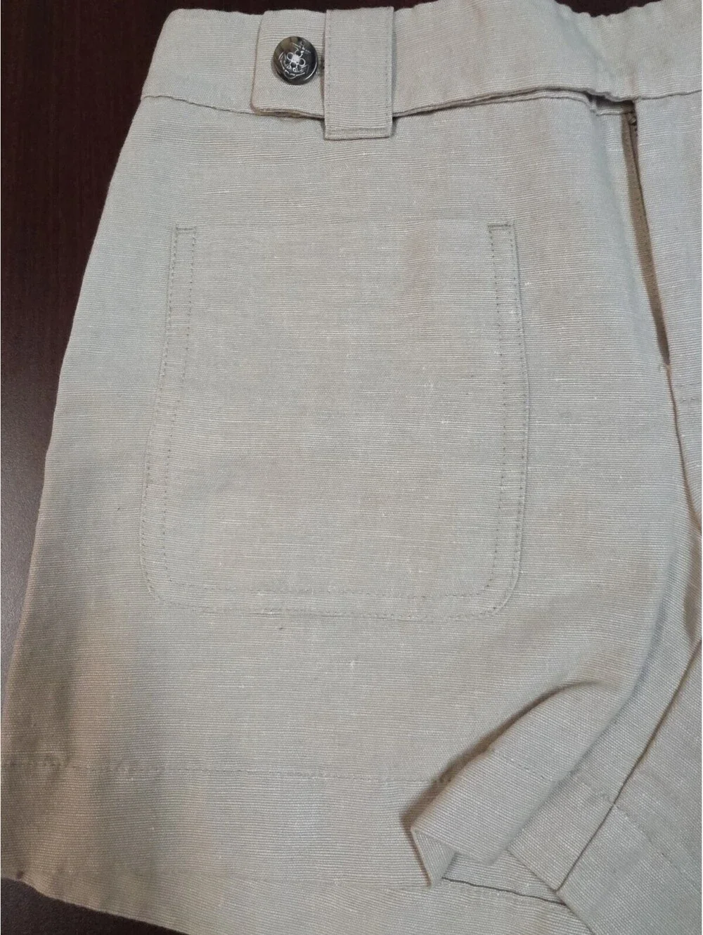 Daughters of Liberation No 2 Tan Linen Cotton Shorts XS
